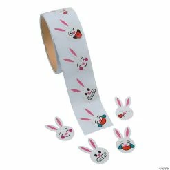 Buy ⭐ Emoji Bunny Face Sticker Roll - 100 Pc. 🎁 -Animal toys Shop 13758591