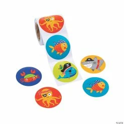 Cheapest ⌛ Pirate Animals Sticker Roll - 100 Pc. ❤️ -Animal toys Shop 13909222