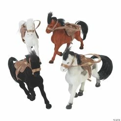 Top 10 😀 Flocked Horses with Saddle - 12 Pc. ✔️ -Animal toys Shop 16 291c