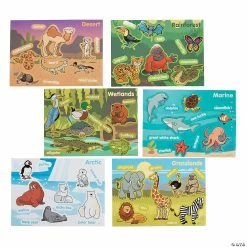 Outlet ✔️ Animal Habitat Mini Sticker Scenes - 24 Pc. 🎁
