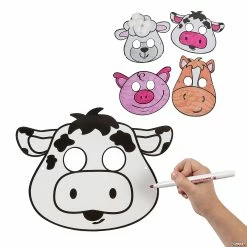 Best Pirce 🎉 Color Your Own Farm Animal Masks - 12 Pc. 🧨