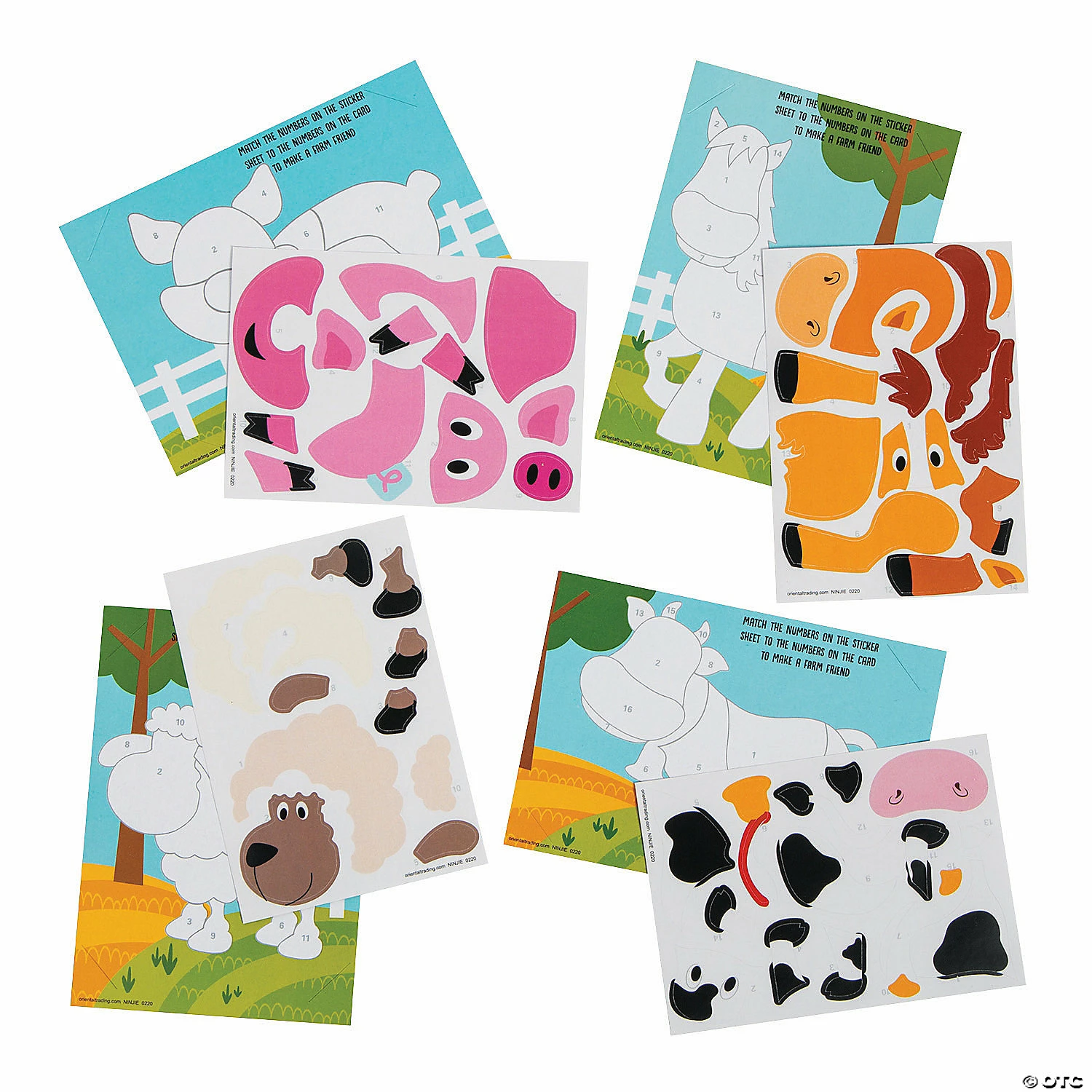 Deals ๐ Farm Animals Sticker by Number Cards - 24 Pc. ๐ 2 Deals ๐ Farm Animals Sticker by Number Cards - 24 Pc. ๐ - Image 2