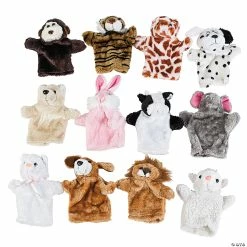 Outlet 🥰 Hand Puppet Wild & Farm Stuffed Animals - 12 Pc. 🎁