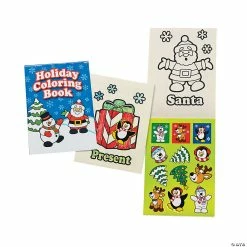 Promo 😀 Holiday Coloring Books with Sticker Sheets - 24 Pc. 🔔