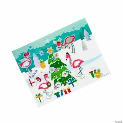Cheap 😀 Iridescent 🎅 Christmas Flamingo Sticker Scenes - 12 Pc. ⌛