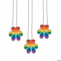 Discount 🛒 Paw-Print-Shaped 🦮 Dog Tag Necklaces - 12 Pc. 🛒