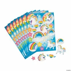 Coupon 🔔 Unicorn Party Sticker Sheets - 12 Pc. 🧨