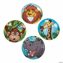 Animal toys Shop 33 Budget 🔥 Zoo Adventure Party Lion, Giraffe, Monkey, Hippo Paper Dessert Plates - 8 Ct. 🎉